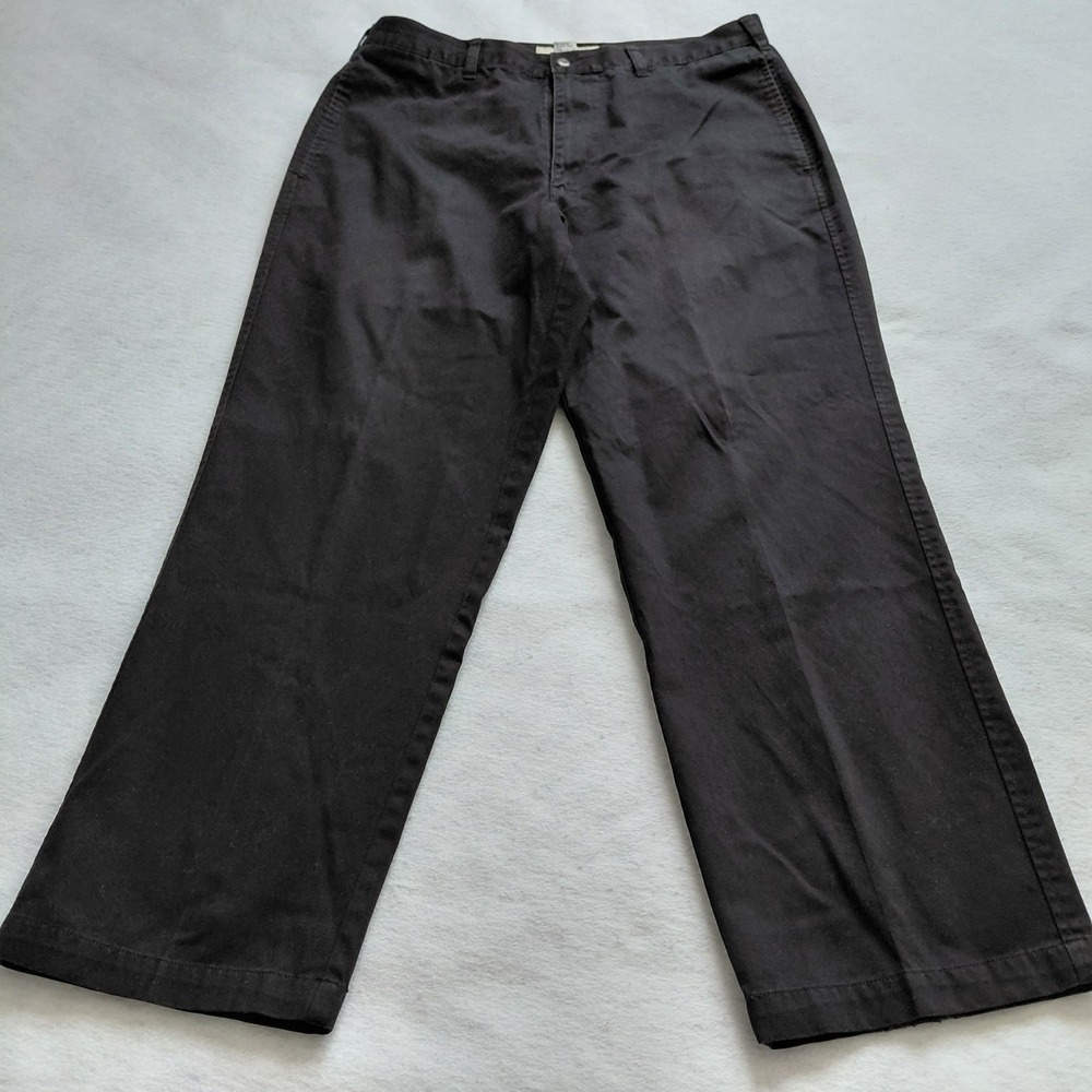 Cherokee Mens Black Chino Pants 100% Cotton Straight Leg 36x30 Style 100Z